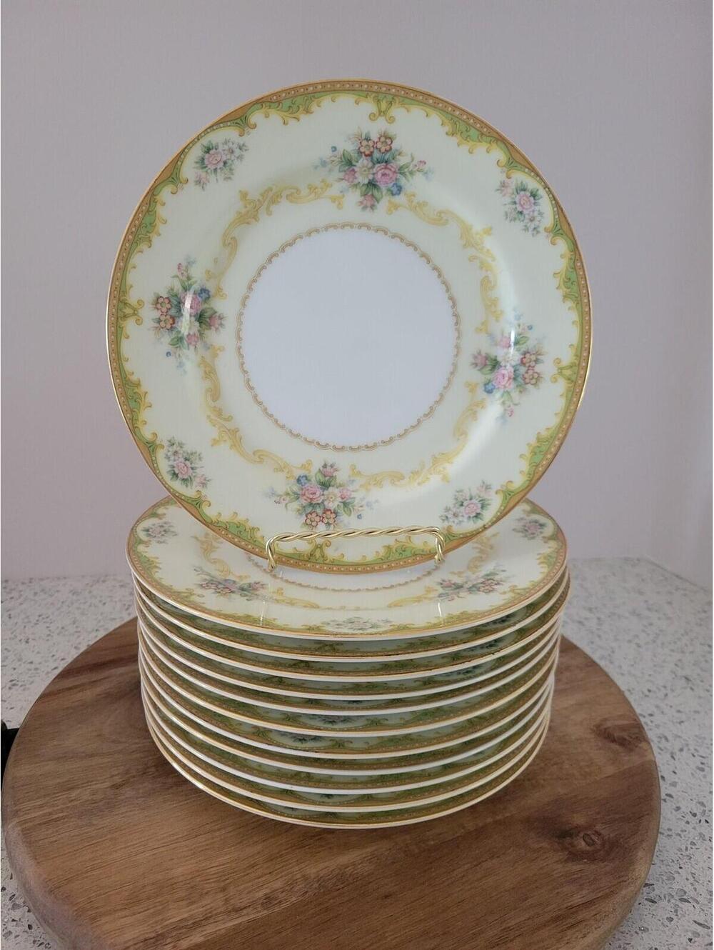 Replacement Vintage Noritake Charoma Porcelain Salad Plate Gold Trim Japan